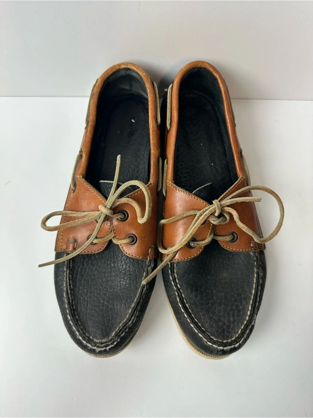 Dooney & Bourke Black and Brown Leather Men’s Boat Shoes
